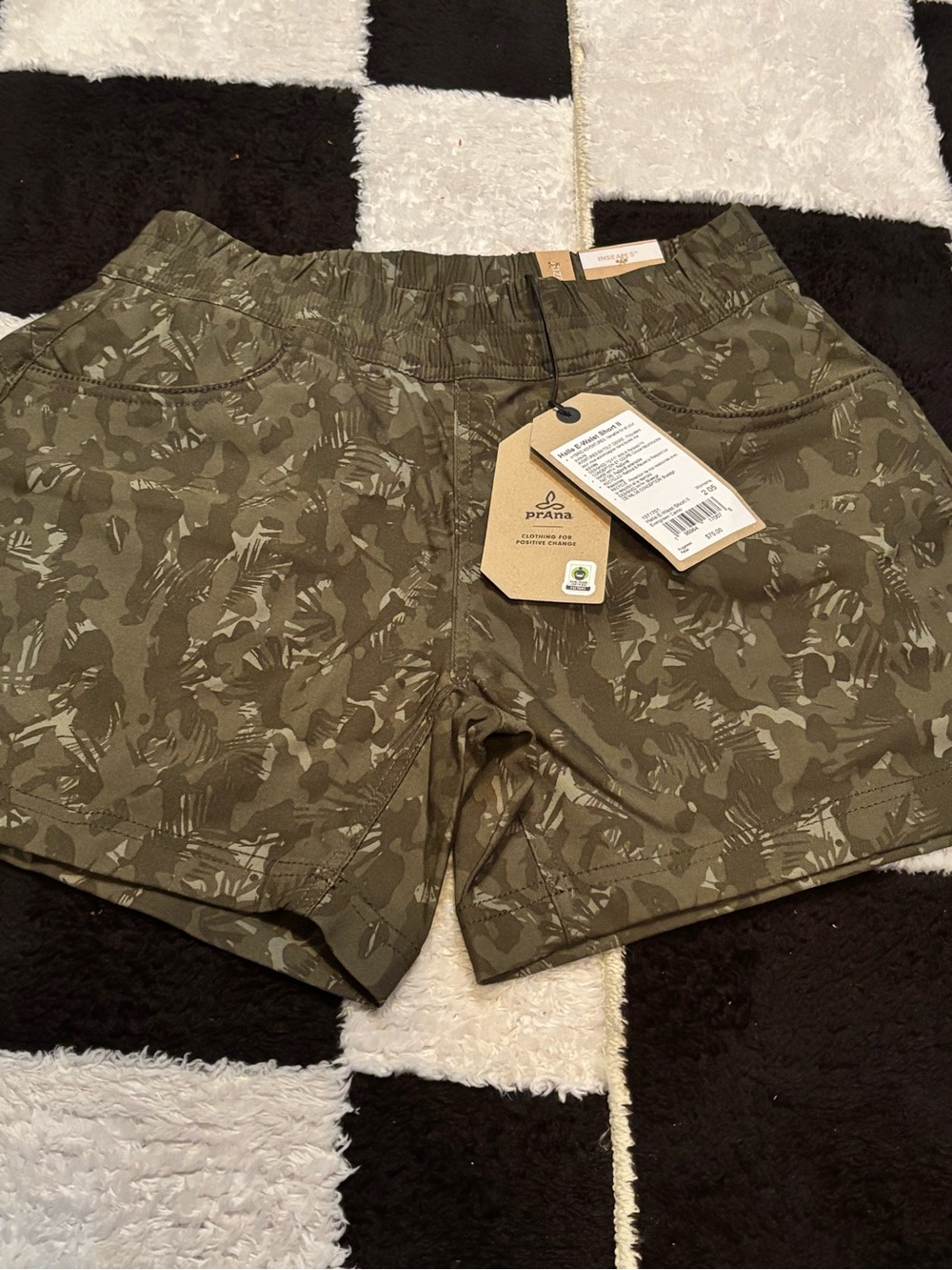 Prana Olive Green Camo Athletic Shorts